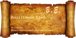 Bazilidesz Etel névjegykártya